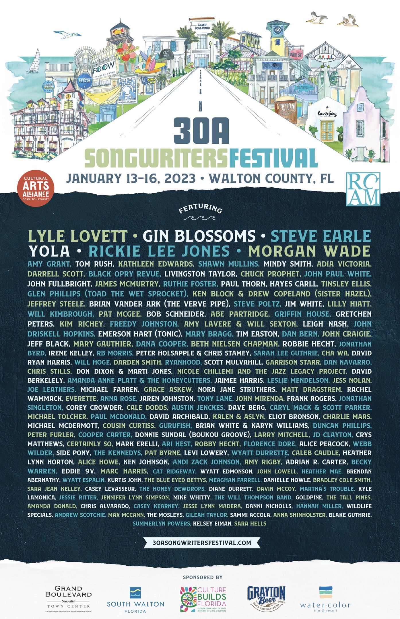 30A Songwriters Festival 2023 Lineup poster image