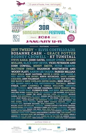 30A Songwriters Festival 2024 Lineup poster image