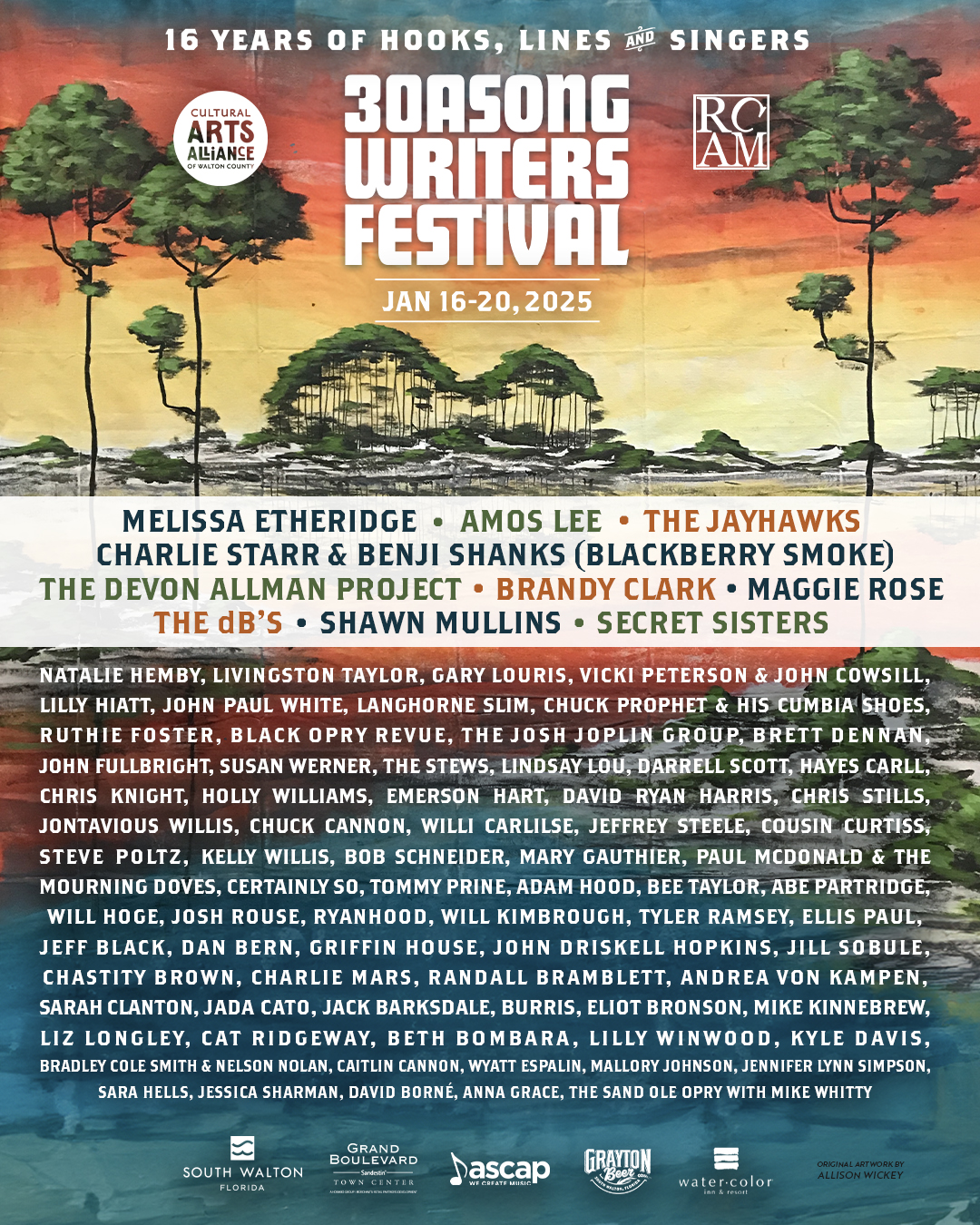 30A Songwriters Festival lineup poster