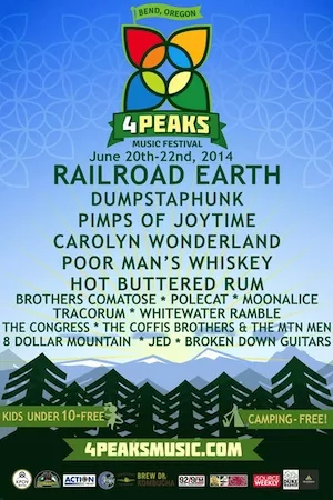 4 Peaks Music Festival 2014 Lineup poster image