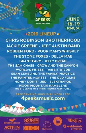 4 Peaks Music Festival 2016 Lineup poster image