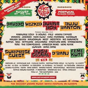 Afro Nation Portugal 2019 Lineup poster image