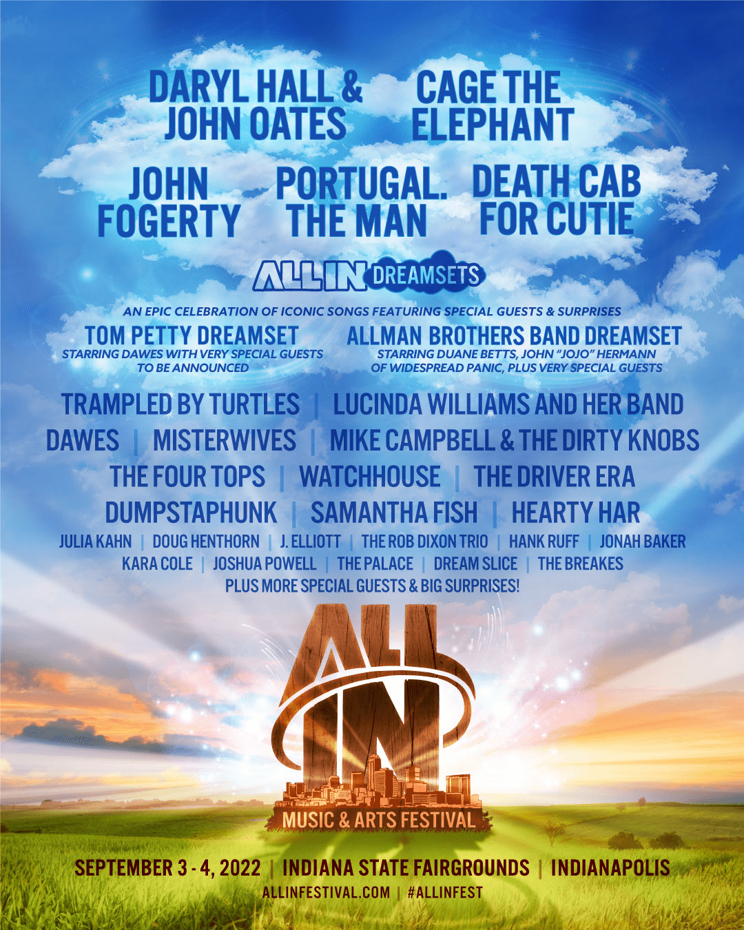 All IN Music & Arts Festival 2022 lineup poster