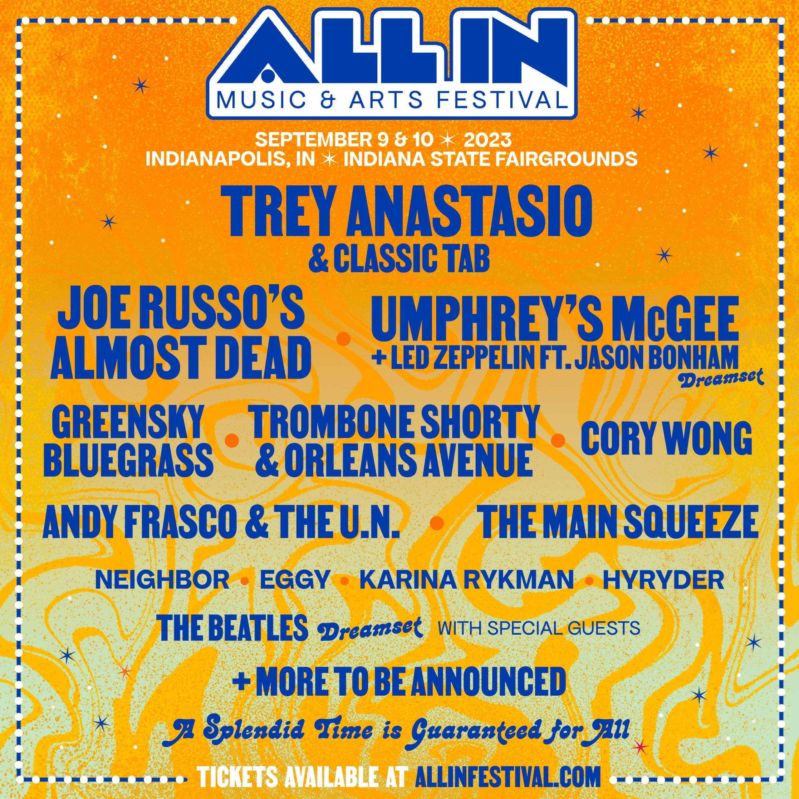 All IN Music & Arts Festival 2023 lineup poster