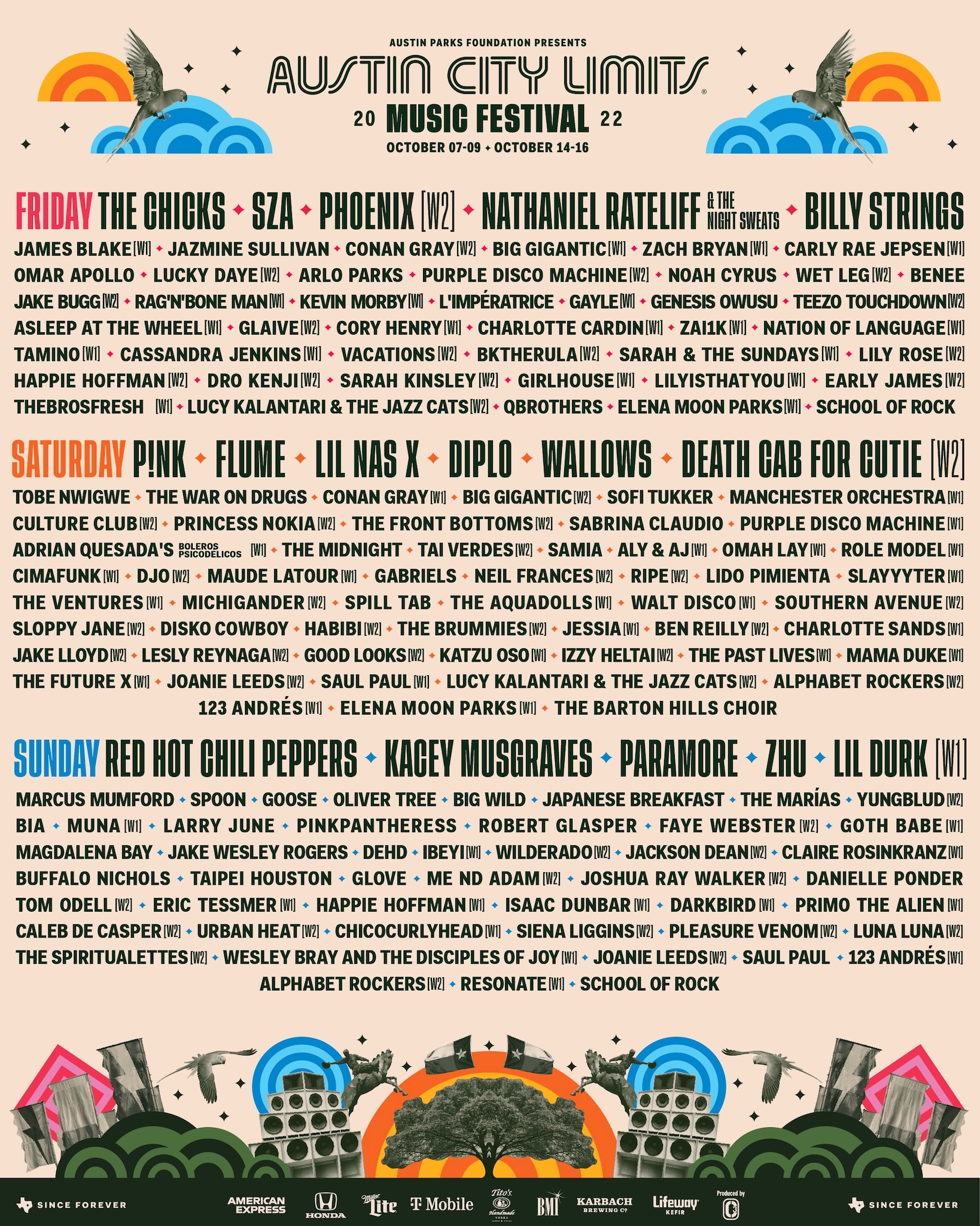 Austin City Limits 2022 Lineup poster image