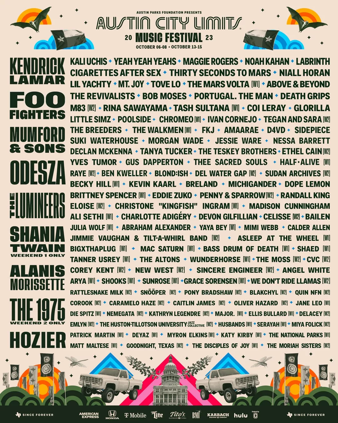 Austin City Limits Announces 2023 Lineup For Both Weekends | Grooveist