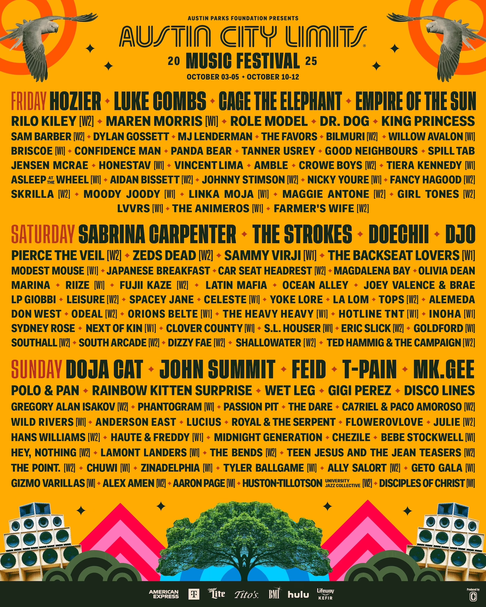 Austin City Limits 2025 Lineup poster image