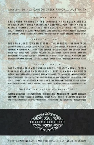 Austin Psych Fest 2014 Lineup poster image