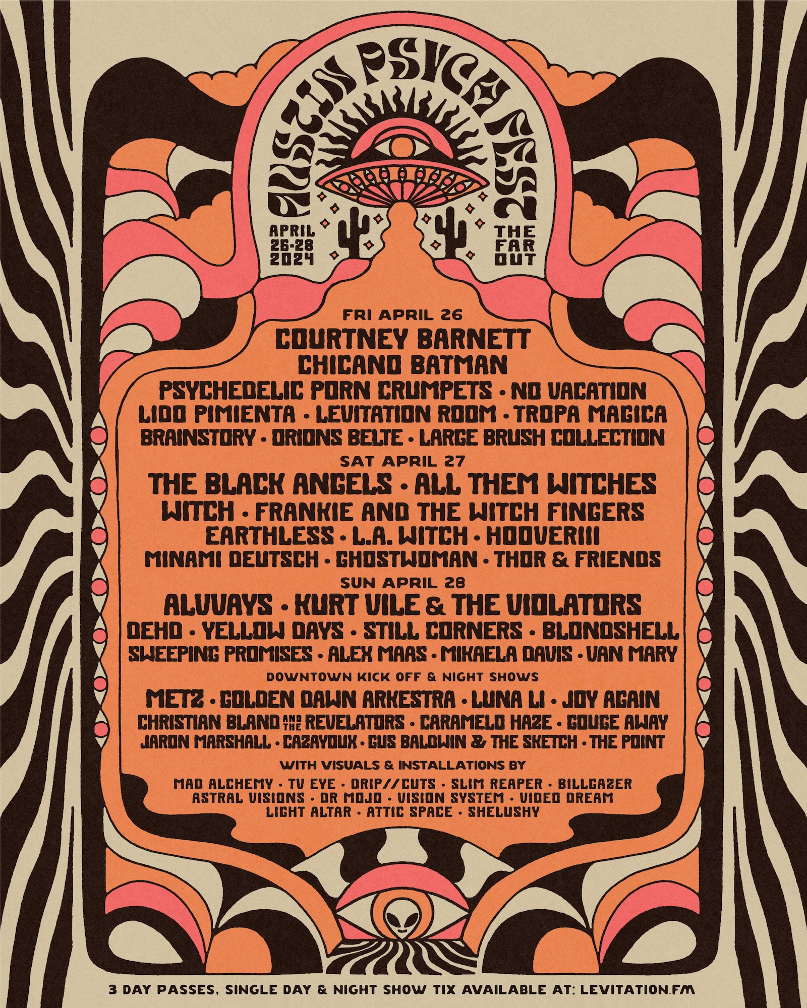 Austin Psych Fest 2024 lineup poster