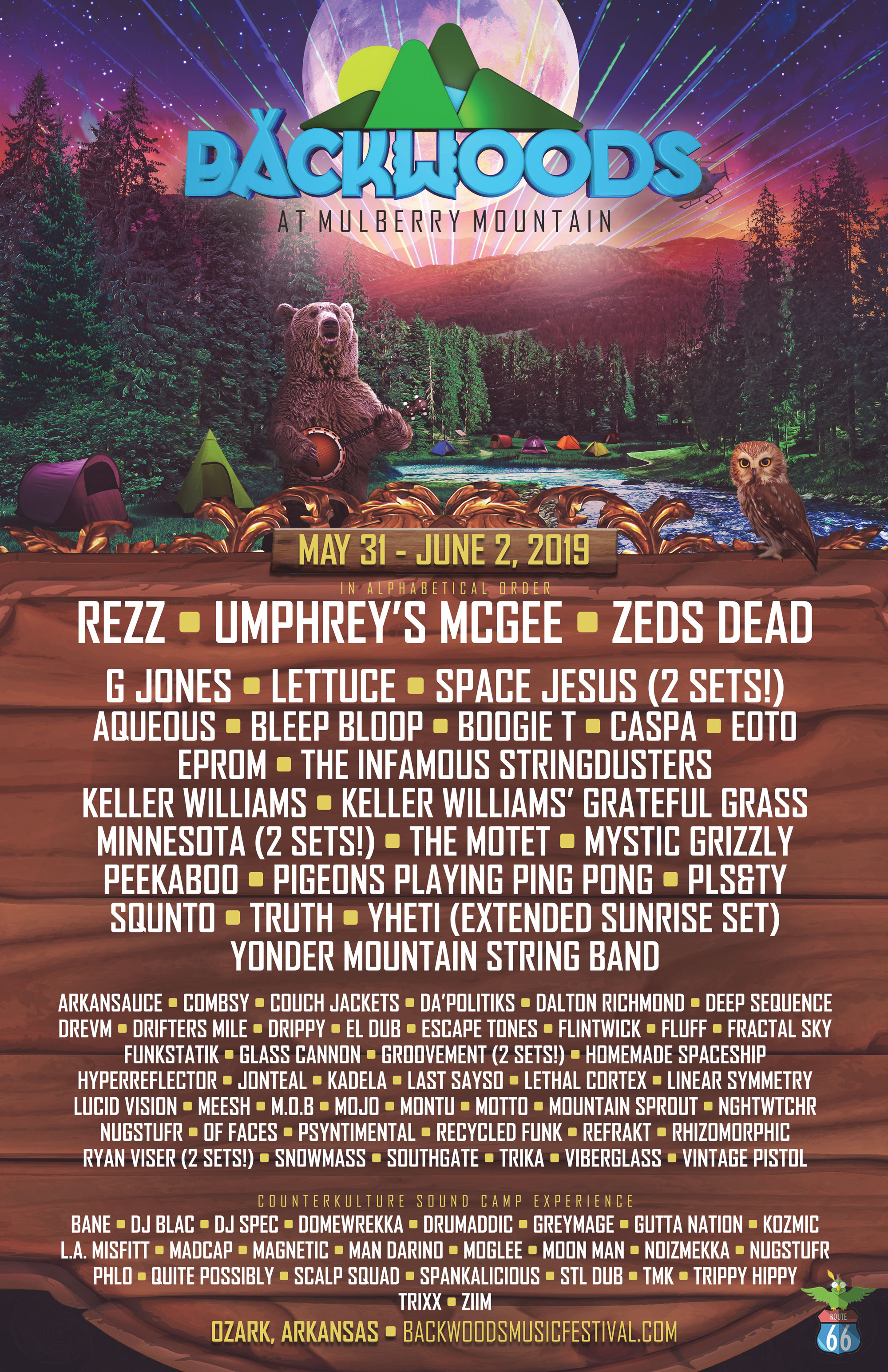 Backwoods at Mulberry Mountain 2019 Lineup poster image