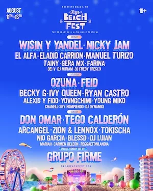 Baja Beach Fest 2023 Lineup poster image
