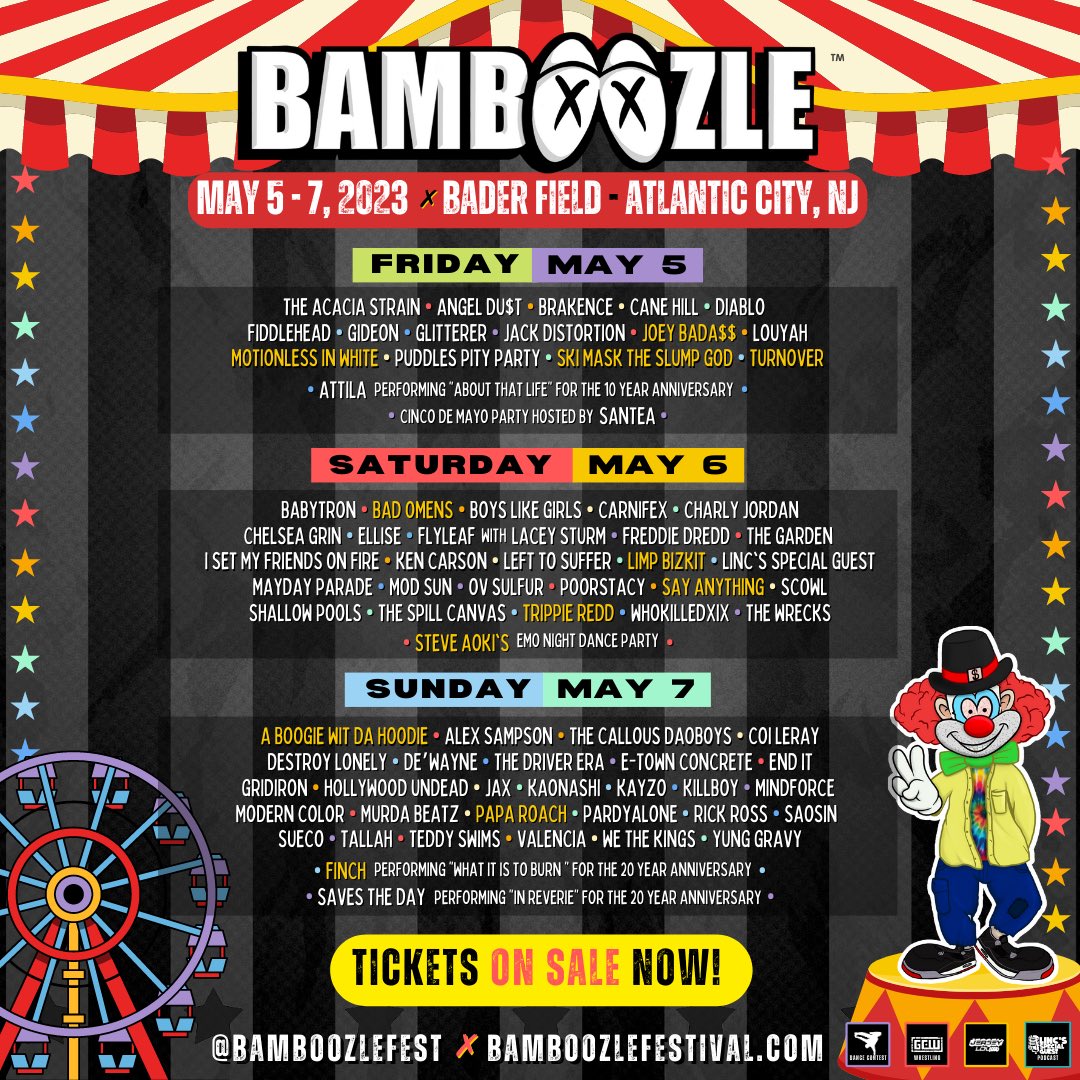 Bamboozle Festival 2023 Lineup Grooveist