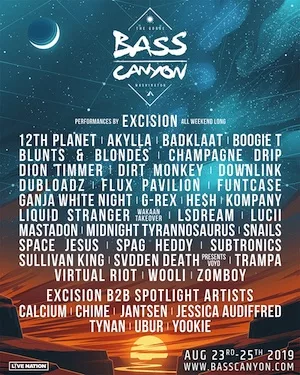 Bass Canyon 2019 Lineup poster image