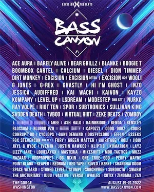 Bass Canyon 2022 Lineup poster image