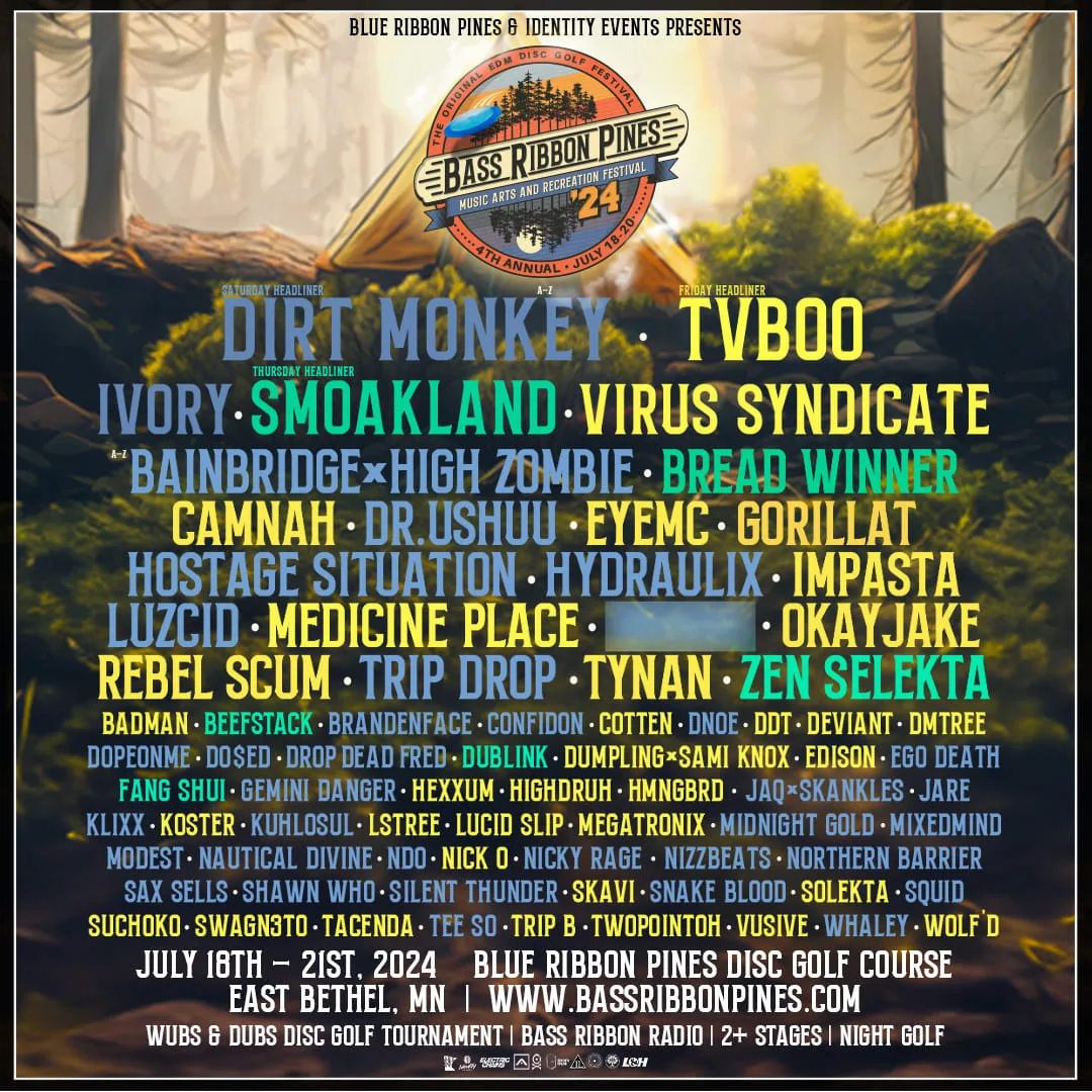 Bass Ribbon Pines Music Festival 2024 Lineup poster image
