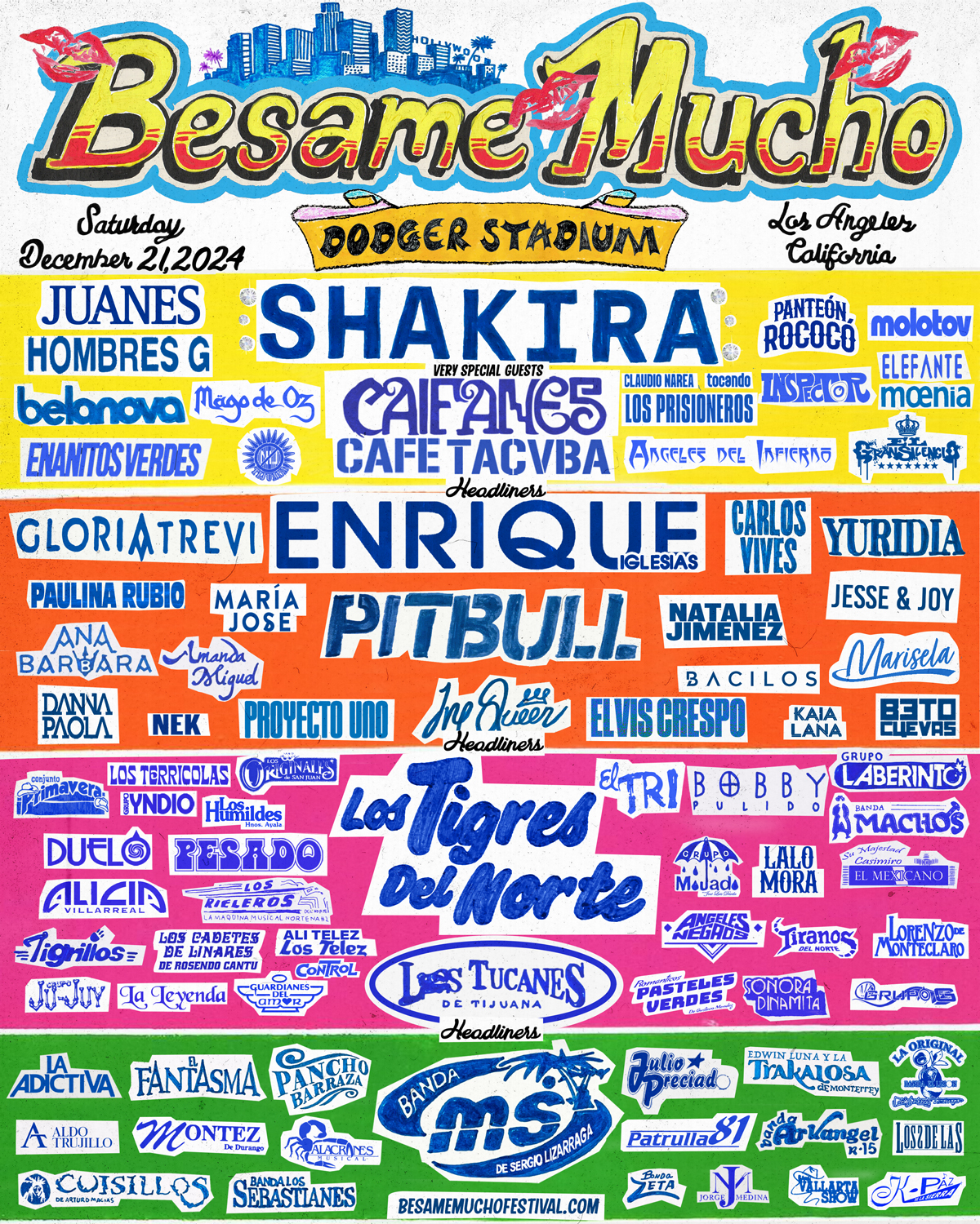 Besame Mucho LA lineup poster