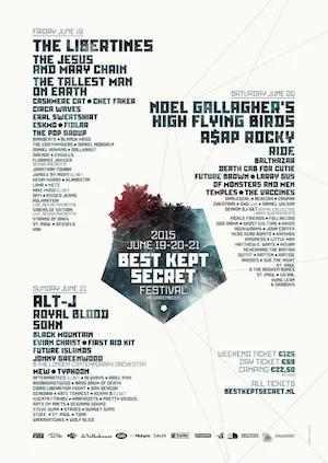 Best Kept Secret Festival 2015 Lineup poster image