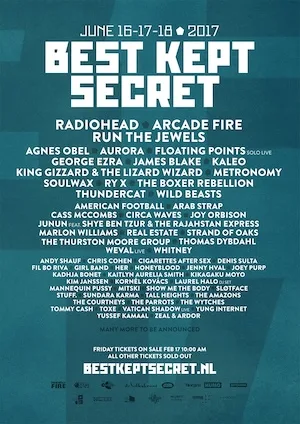 Best Kept Secret Festival 2017 Lineup poster image