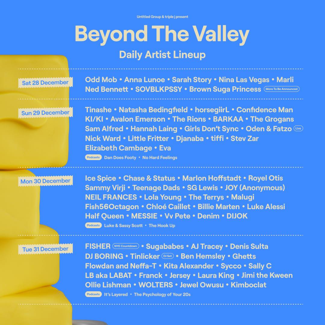 Beyond The Valley lineup poster