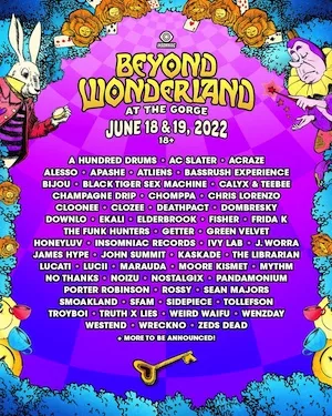 Beyond Wonderland at The Gorge 2022 Lineup poster image