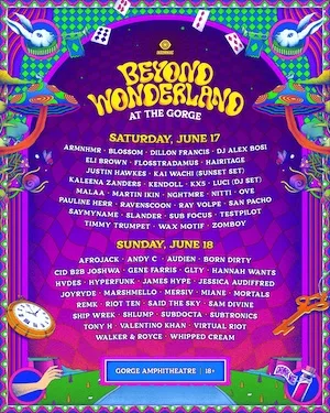 Beyond Wonderland at The Gorge 2023 Lineup poster image