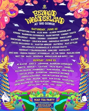 Beyond Wonderland at The Gorge 2024 Lineup poster image