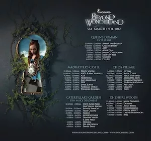 Beyond Wonderland SoCal 2012 Lineup poster image