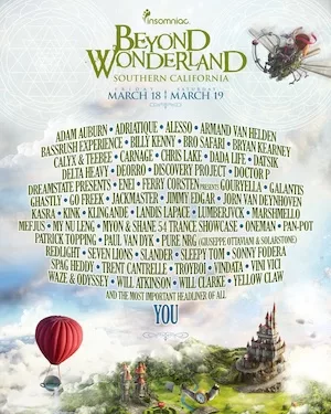 Beyond Wonderland SoCal 2016 Lineup poster image