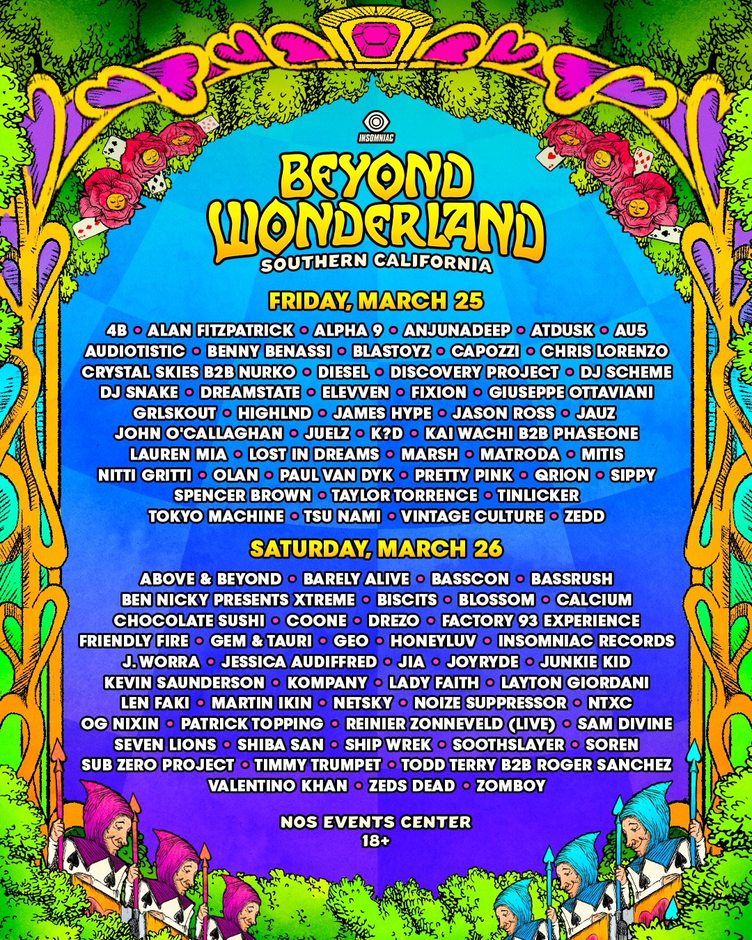 Beyond Wonderland SoCal 2022 lineup poster