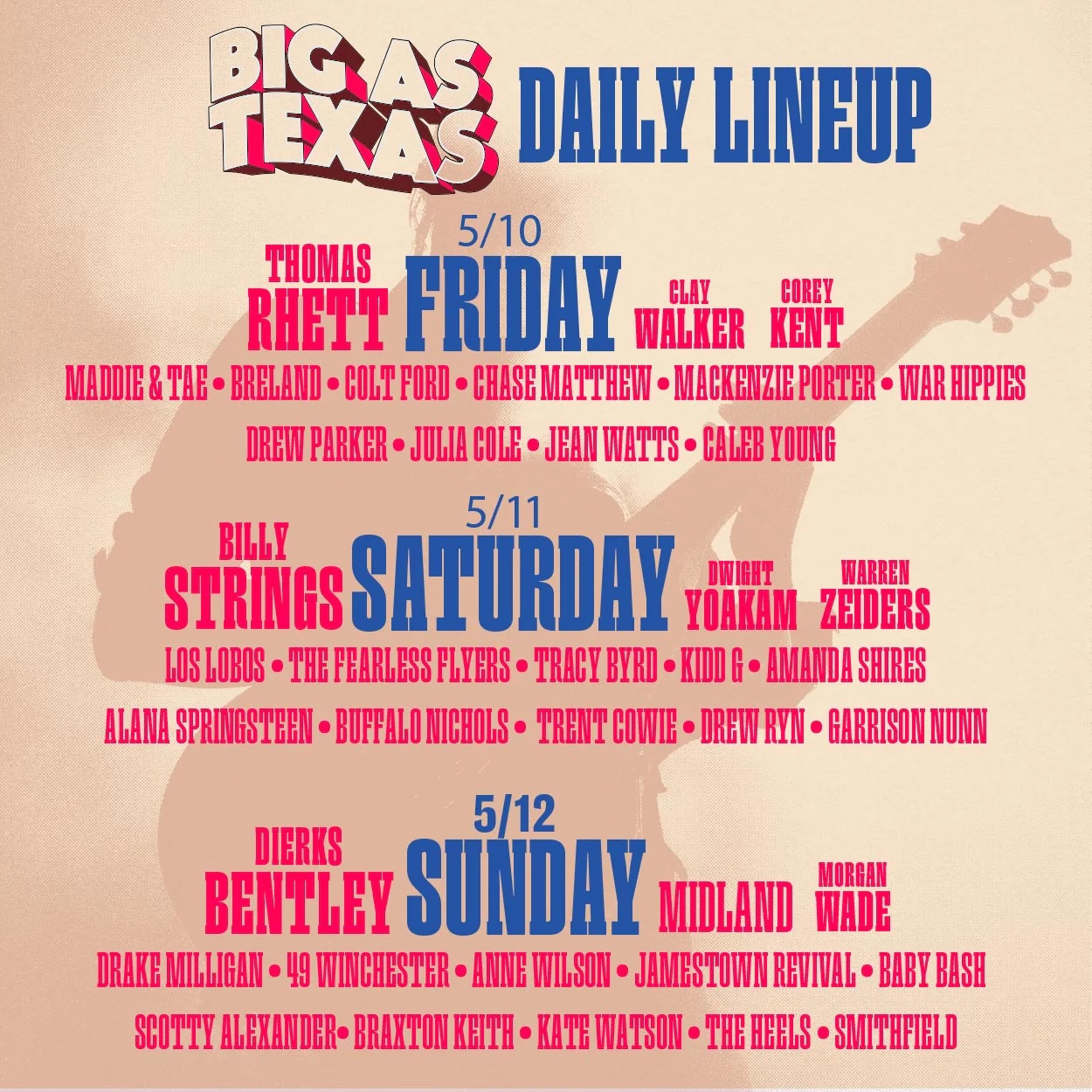 Big As Texas Fest lineup poster