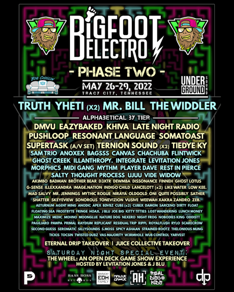 bigfoot electro 2022 phase two lineup poster