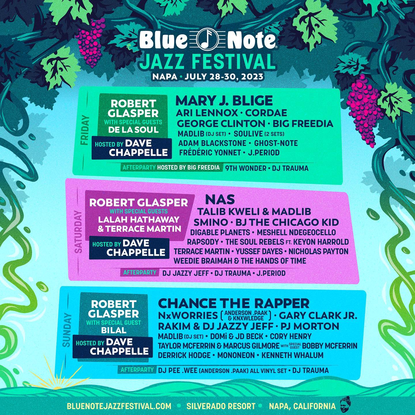 Blue Note Napa 2023 Lineup poster image