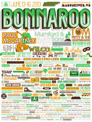 Bonnaroo 2013 Lineup poster image