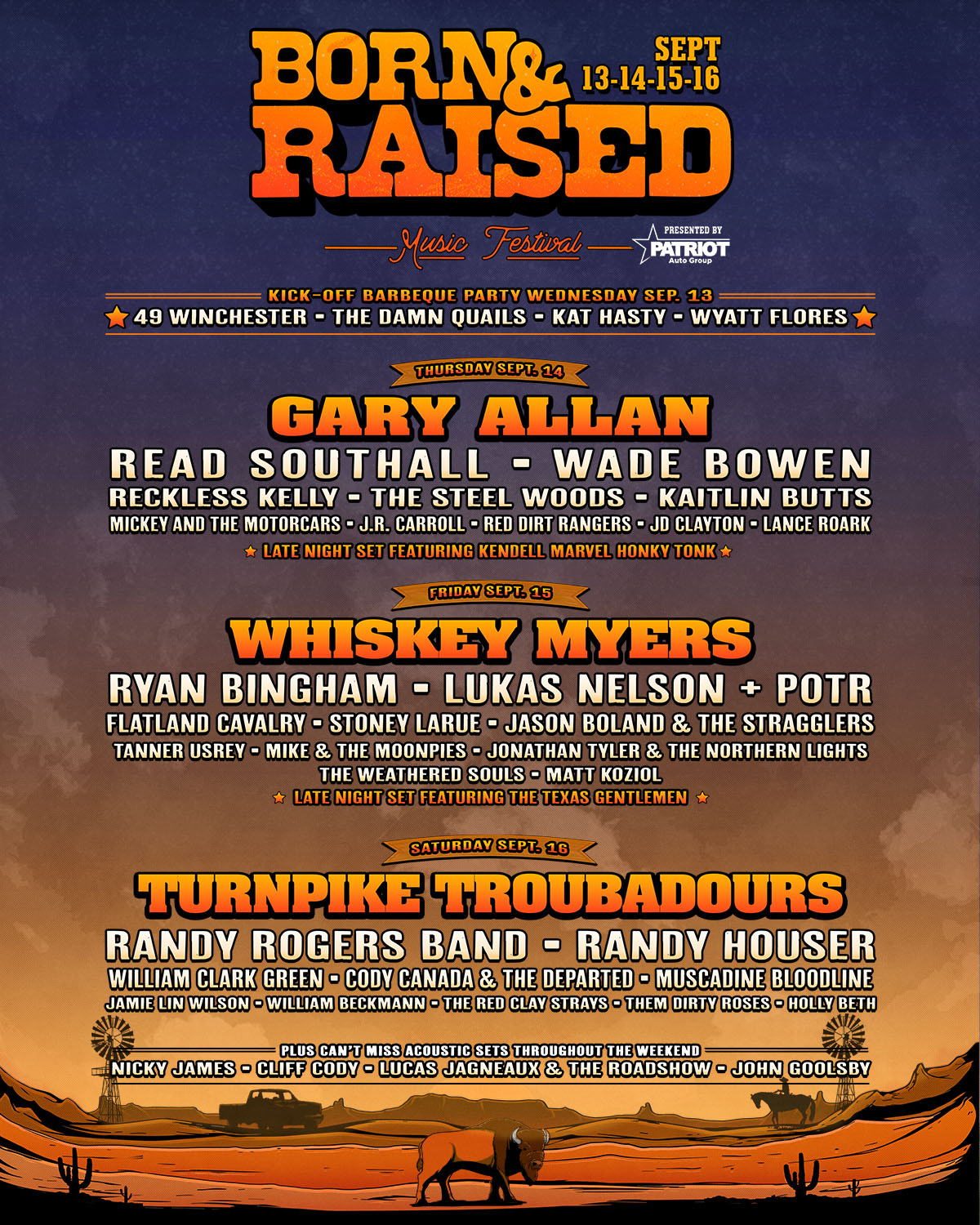 Born & Raised Music Festival 2023 Lineup poster image