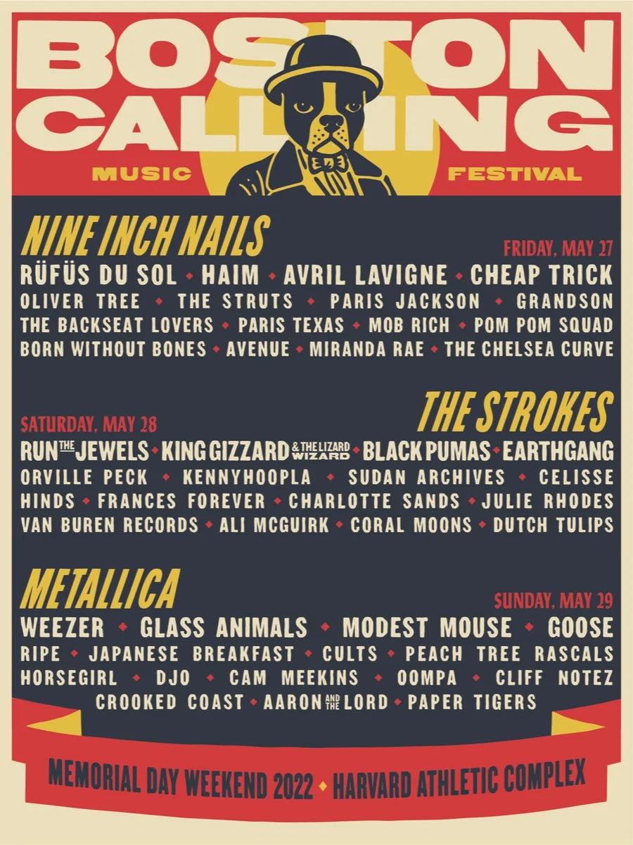 Boston Calling 2022 lineup poster