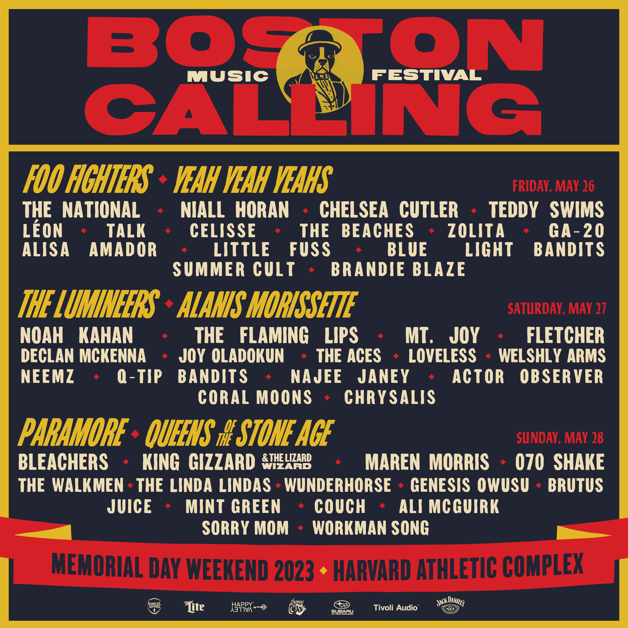 Boston Calling 2023 Lineup poster image