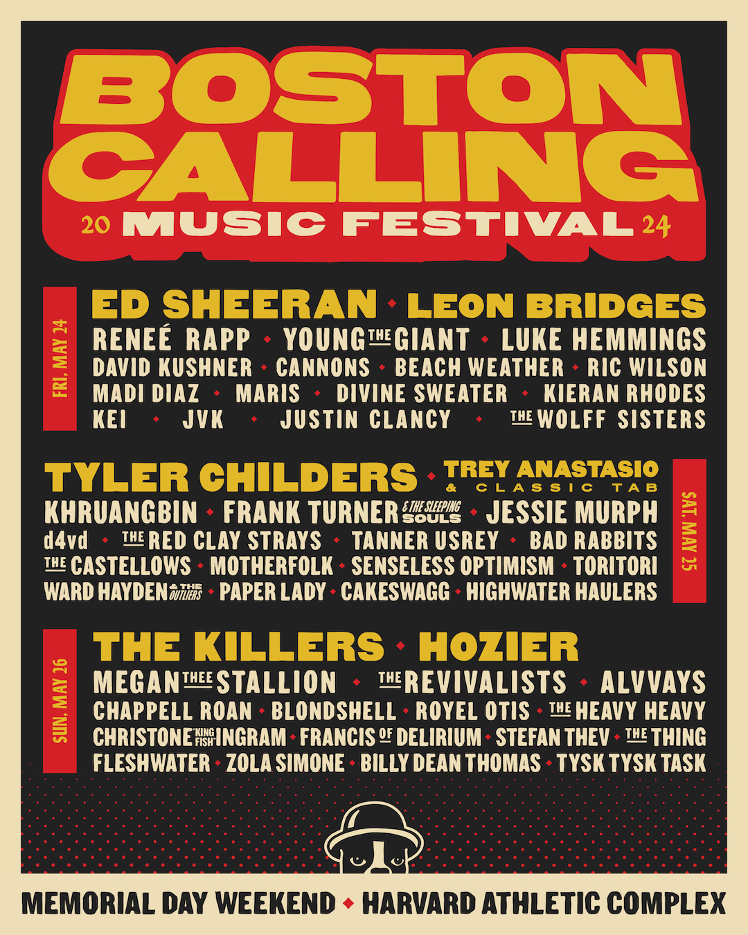 Boston Calling 2024 lineup poster