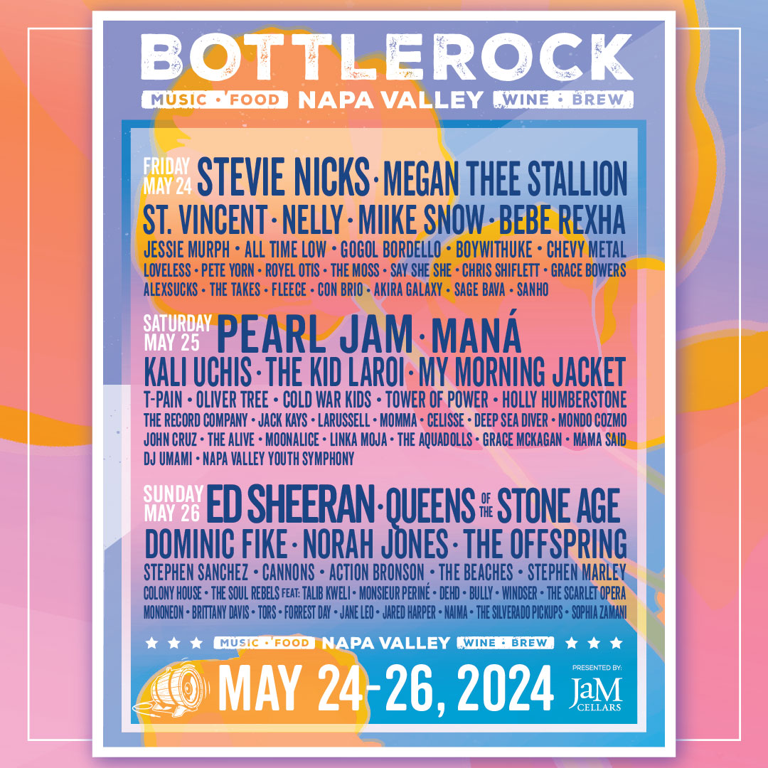 BottleRock Napa Valley 2024 lineup poster