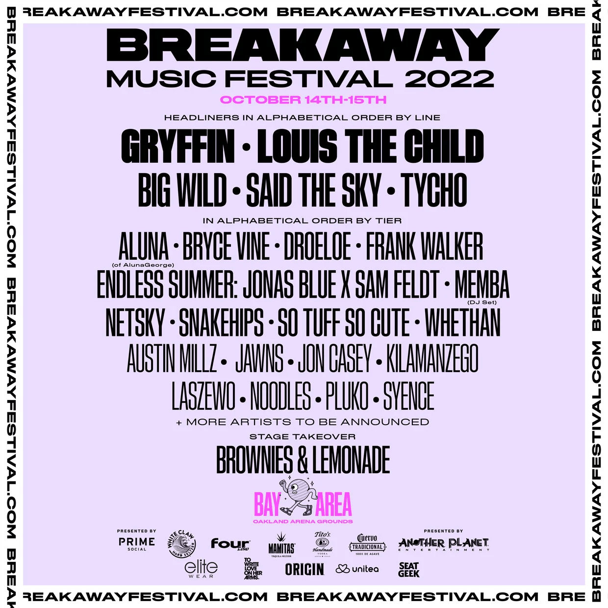 Breakaway Bay Area 2022 lineup poster
