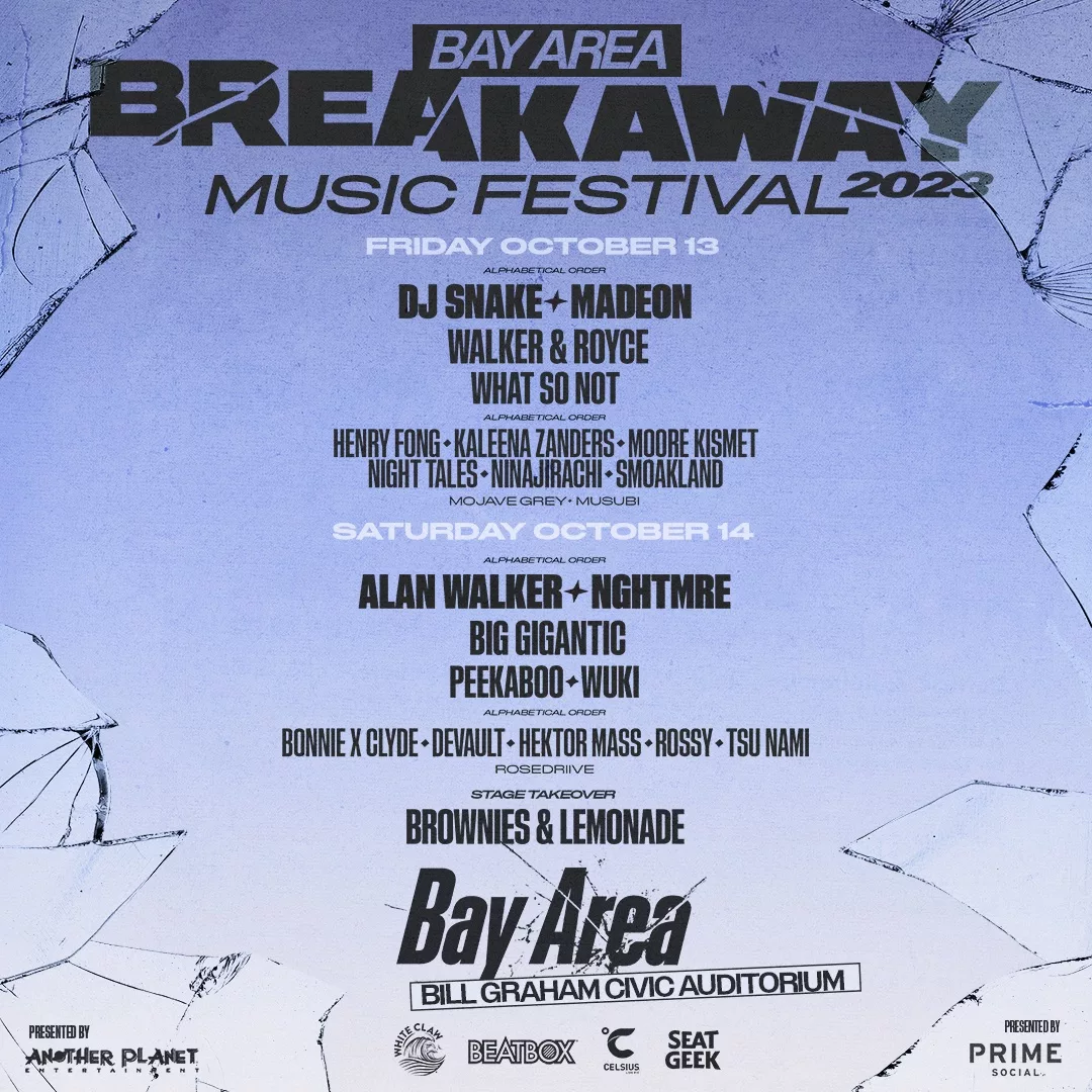 Breakaway Bay Area Drops 2023 Lineup Grooveist