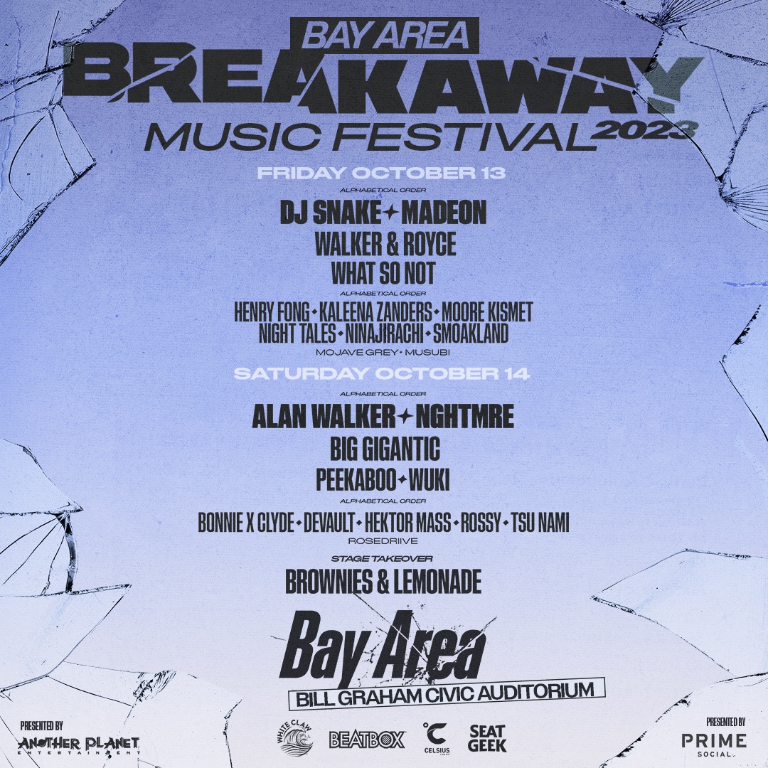 Breakaway Bay Area 2023 lineup poster