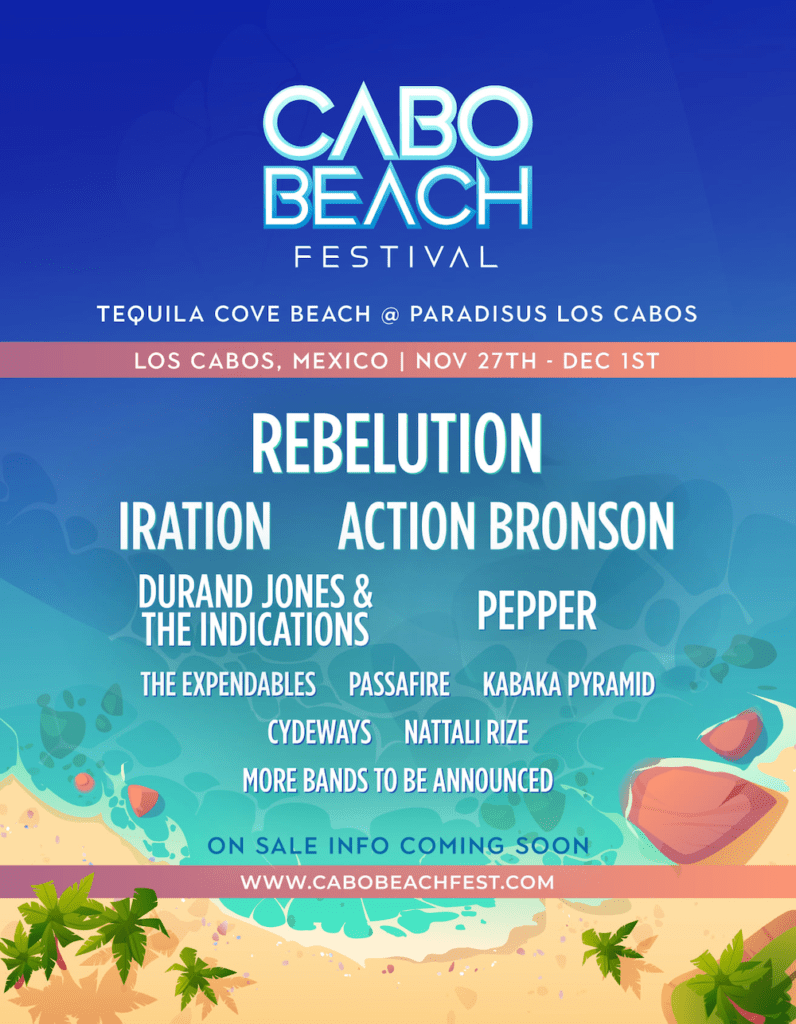 cabo beach festival 2022 lineup poster