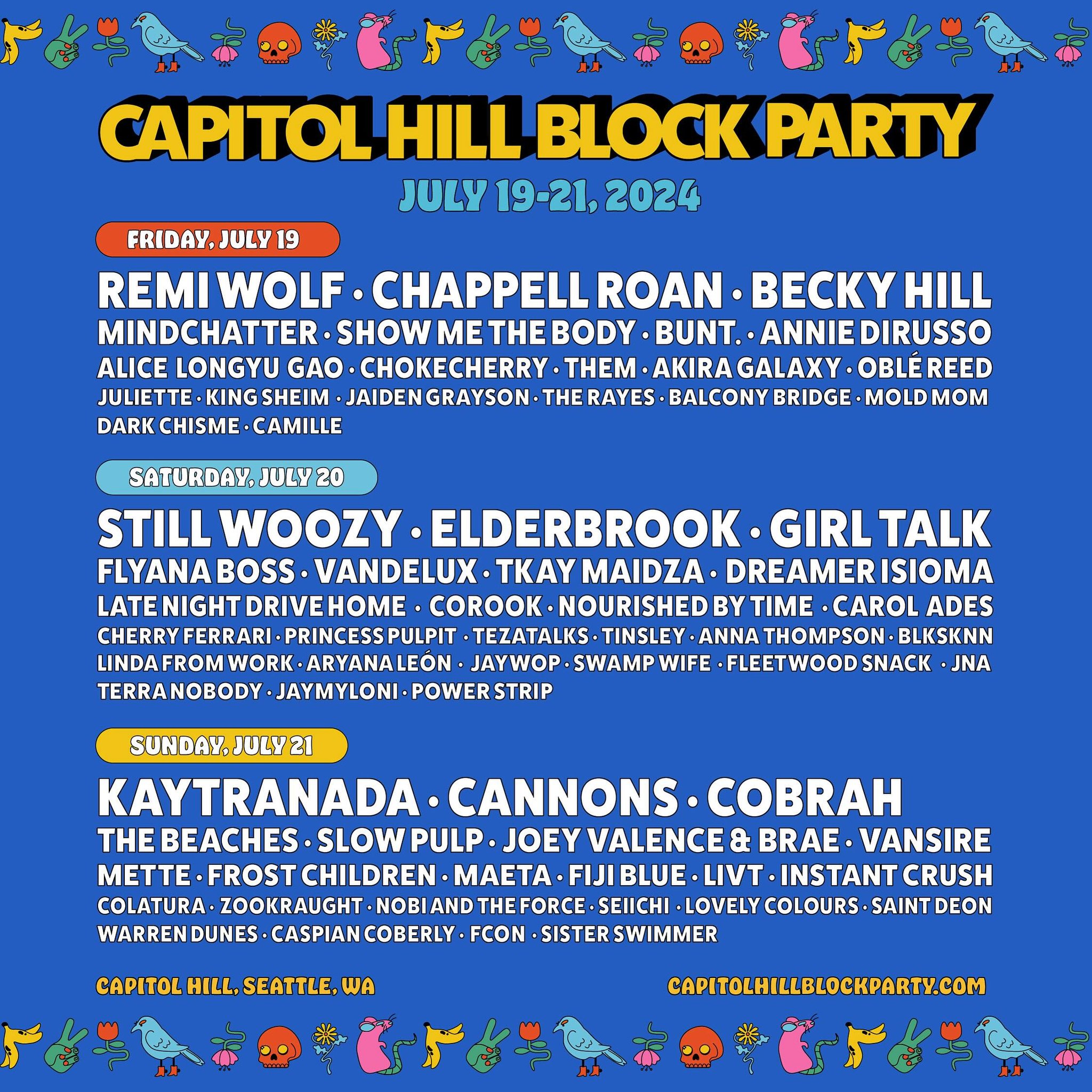 Capitol Hill Block Party 2024 lineup poster