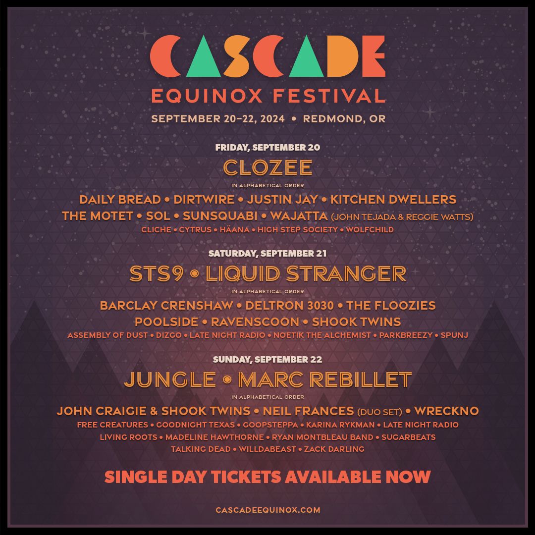 Cascade Equinox Festival 2024 lineup poster