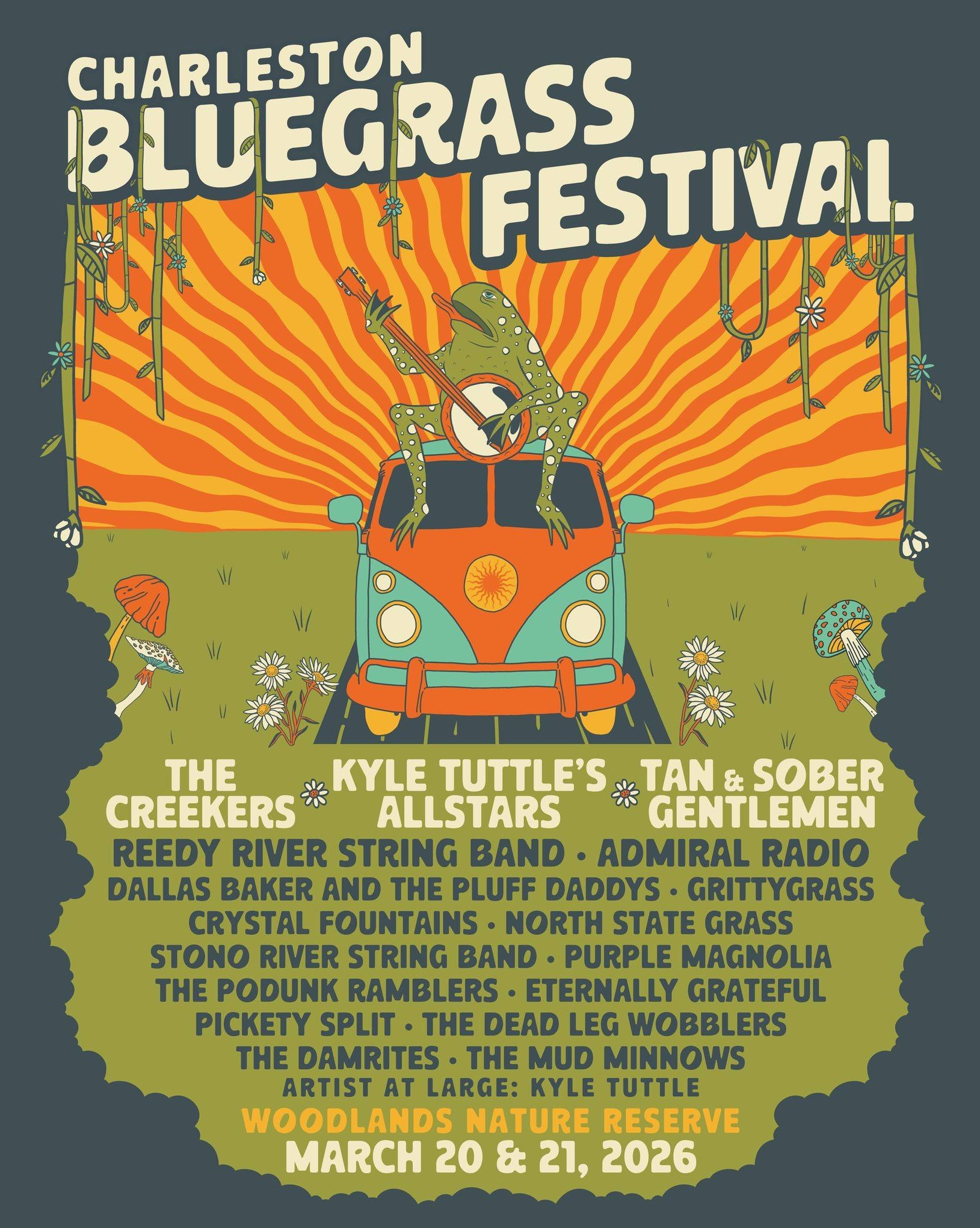 Charleston Bluegrass Festival 2026 Lineup Grooveist Charleston Bluegrass Festival 2026 Lineup Poster 