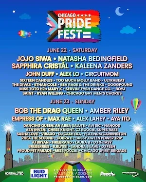 Chicago Pride Fest 2024 Lineup poster image