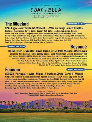 Coachella 2018 Lineup poster image
