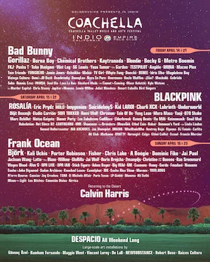 Coachella 2023 Lineup poster image