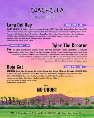 Coachella 2024 Lineup poster image