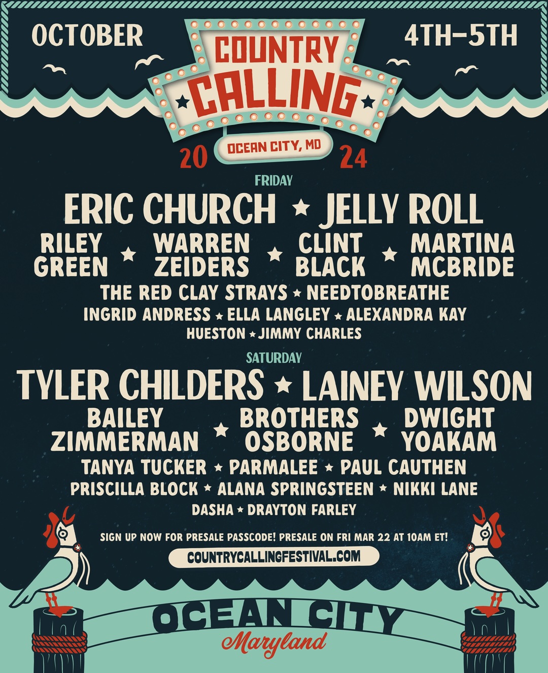 Country Calling Festival 2024 lineup poster